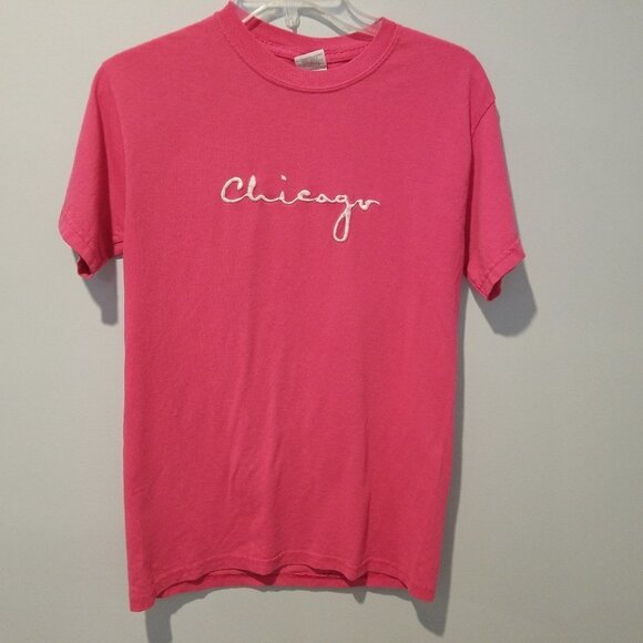 Chicago Pink embroidered tee SMall - Picture 2 of 6